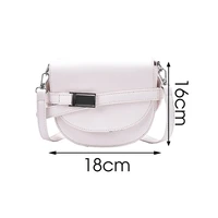 Fashion Women Small Saddle Bag Casual Solid Mini Female Messenger Shoulder Crossbody Bag PU Leather Lady Handbag Shell Bag