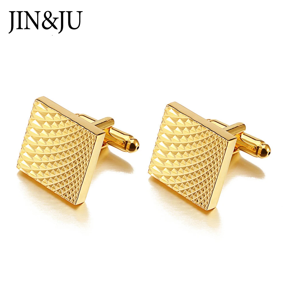 

Luxury Gold-color Cufflinks For Men High Quality Business Meeting Office Wedding Plain Cuff links Hot Sale Fashion Jewelry