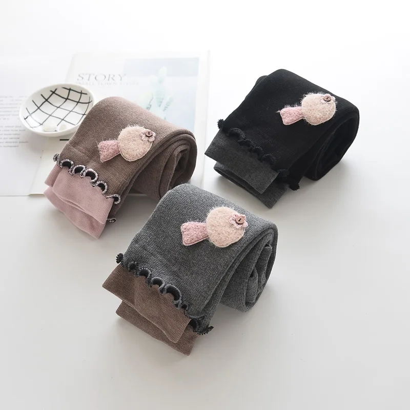 Новые зимние меховые леггинсы для девочек детские штаны бархатные утепленные