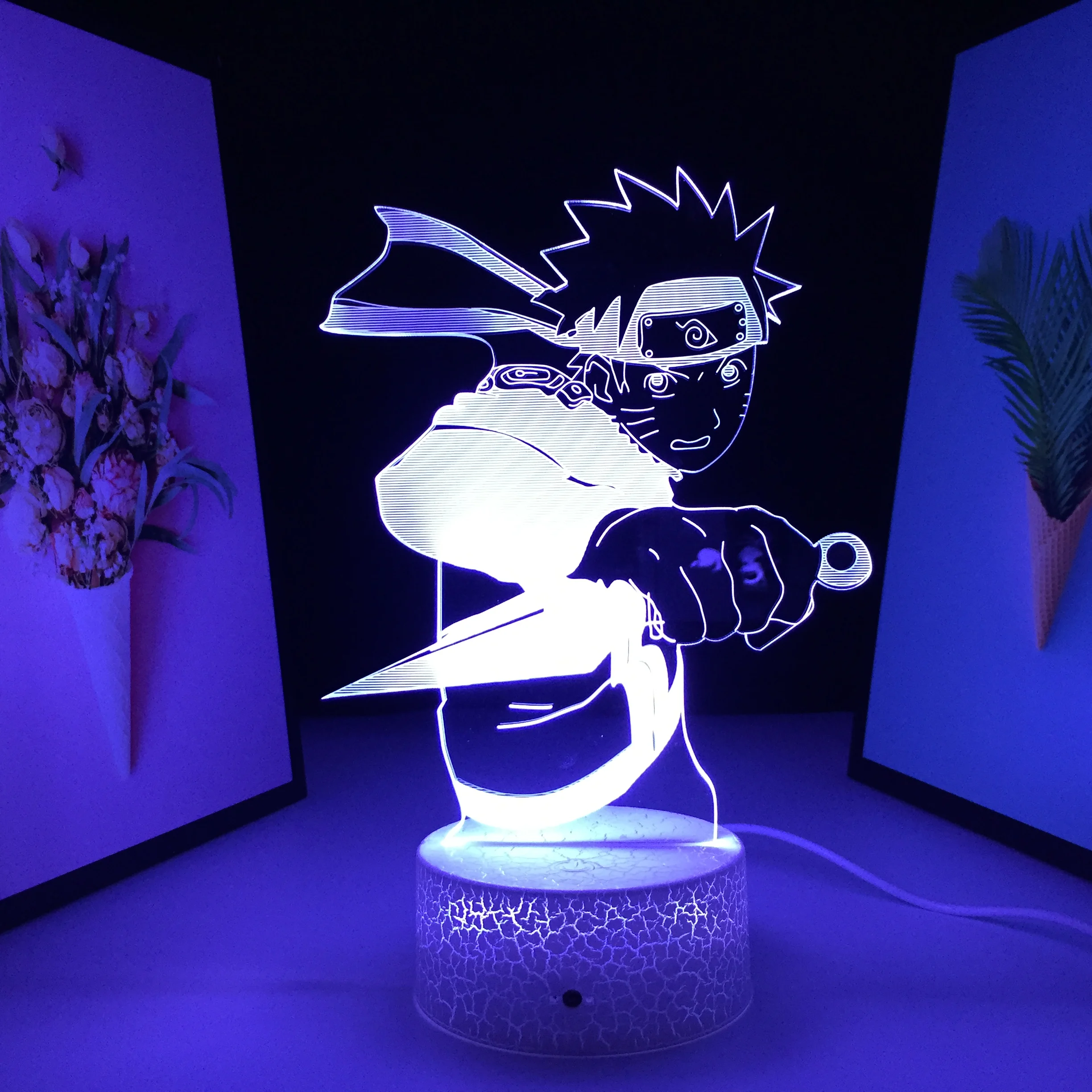 

3D светодиодный ночник с аниме-фигуркой для детской спальни, декоративная лампа, детский подарок на день рождения, ночсветильник для манги, с...