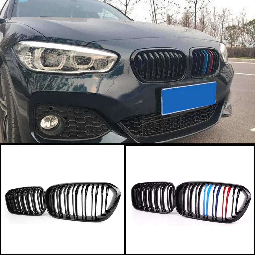 Глянцевая черная решетка радиатора Doule Fin для BMW 1 серии F20 F21 LCI 2015 in|Гоночные