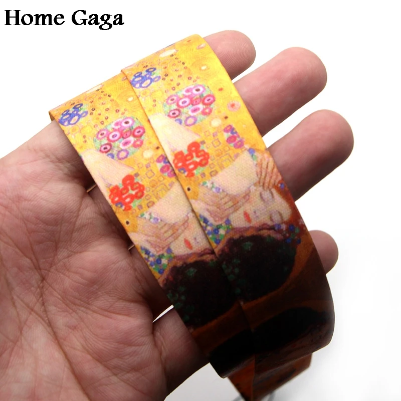 Homegaga Новое прибытие Густава Климта живопись шеи ремешки для ключей очки держатель Бисера Брелок телефоны камеры тесьма D0338