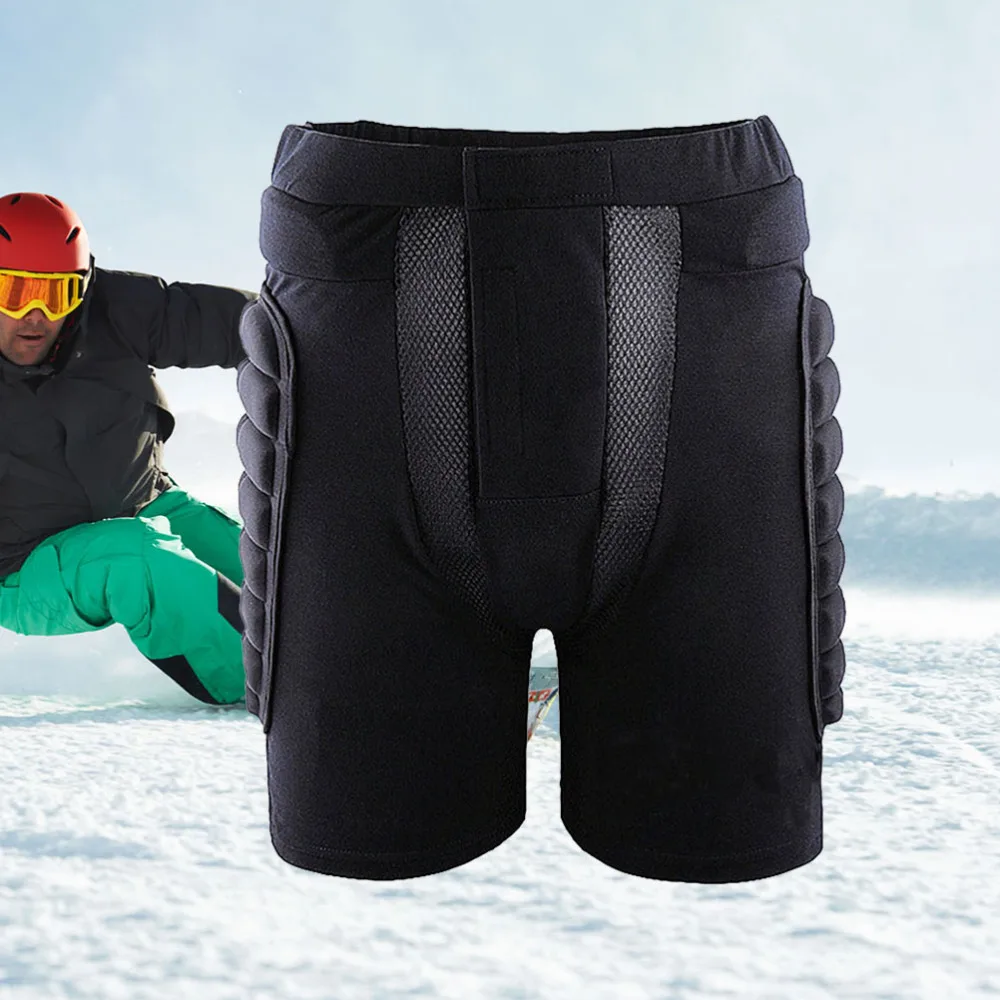 

Unisex Ski Skating Shorts Comfortable Breathable Outdoor Sports Protective Gear Size (Black)