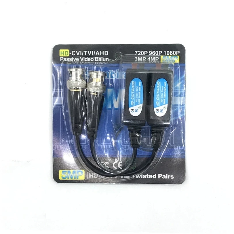 

5MP AHD Security Camera Passive Video Balun Transmitter Transceiver Video Baluns Converter for HD 5MP AHD CVI TVI Cameras