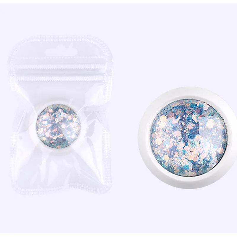 6 коробок/набор микс Размер ногтей Блестящий порошок шестигранные блестки