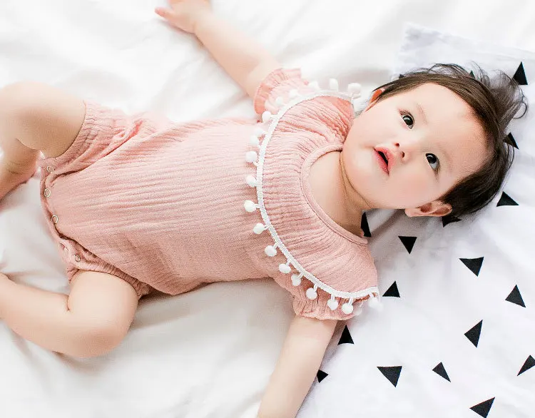 Милый комбинезон для новорожденных девочек Лето 2017 цельнокроеный костюм