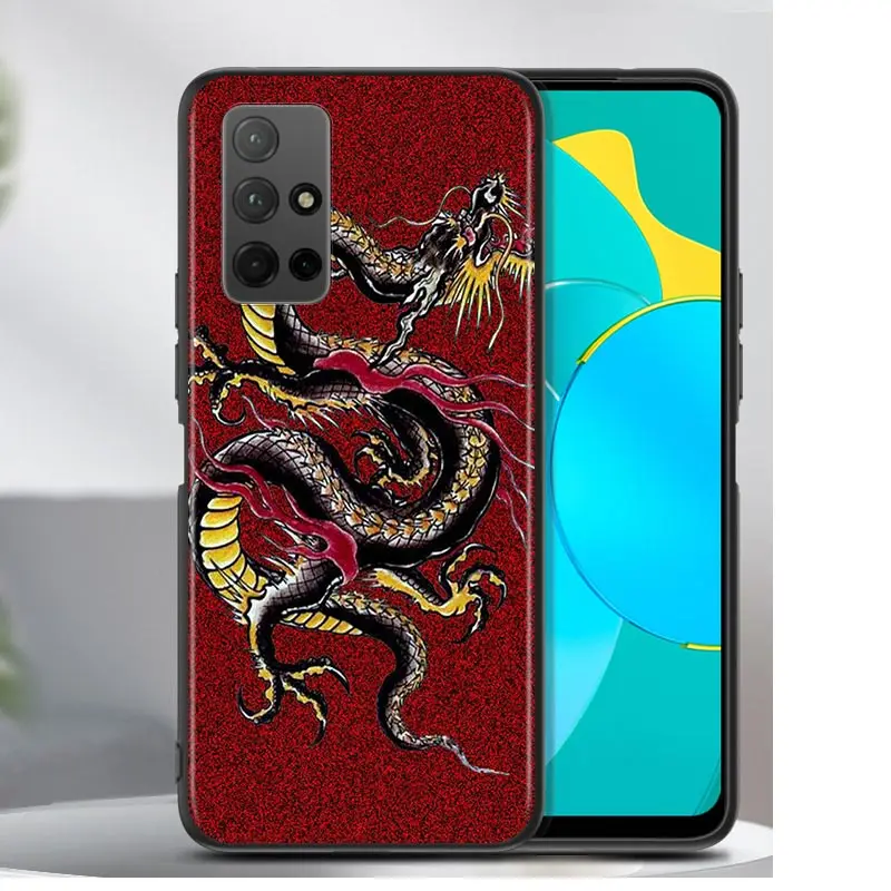 

Creative Design Chinese Dragon For Huawei Honor 30 30S 30i 20 20S 20E 8S 8C 8X 8 7S 7A 7C Pro Plus Lite MAX Black Phone Case