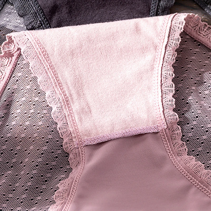 

1/2pc Sexy Panties for Women Lace Silk Briefs Transparent Underwear Low Rise Hollow Underpants Lingerie Girls Thongs #F