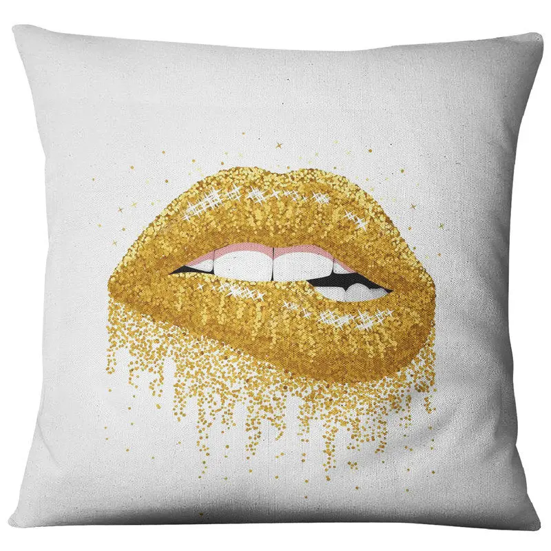 Современные Золотой поцелуй декоративная подушка для дивана Чехлы из хлопка и