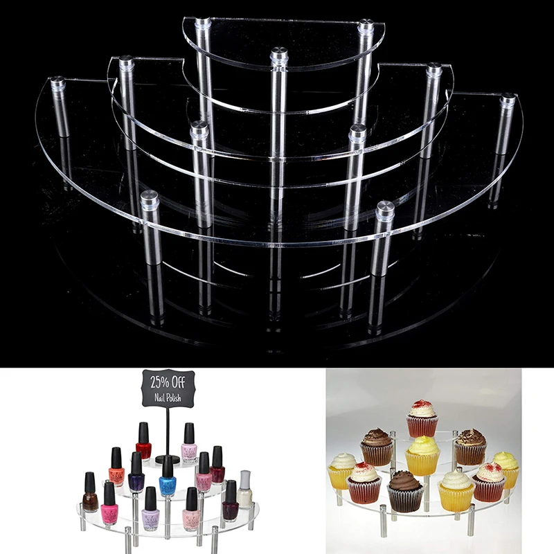 Демонстрационная стойка акриловая подставка для кексов 3 уровня Свадебная