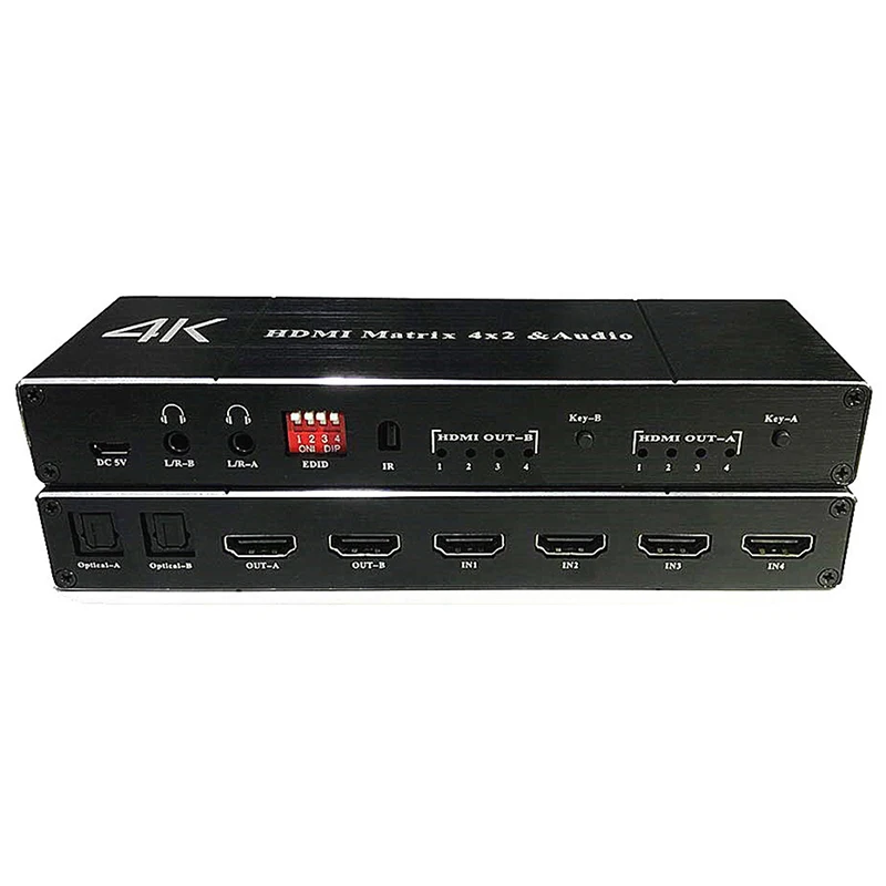 2 0 HDMI матрица 4x2 4K HDR переключатель сплиттер 4 в выход оптический SPDIF + 3 5 мм Джек