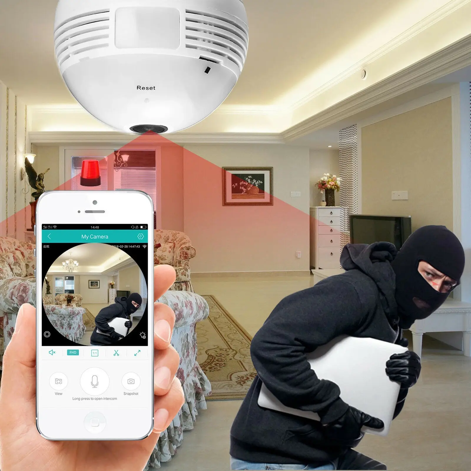 Миниатюрная Wi Fi камера Espia 360 умная IP видеонаблюдения для домашнего небольшая