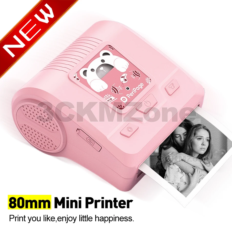 Термальный принтер Peripage 80 мм Bluetooth беспроводной карманный для фотозаметок ярлык