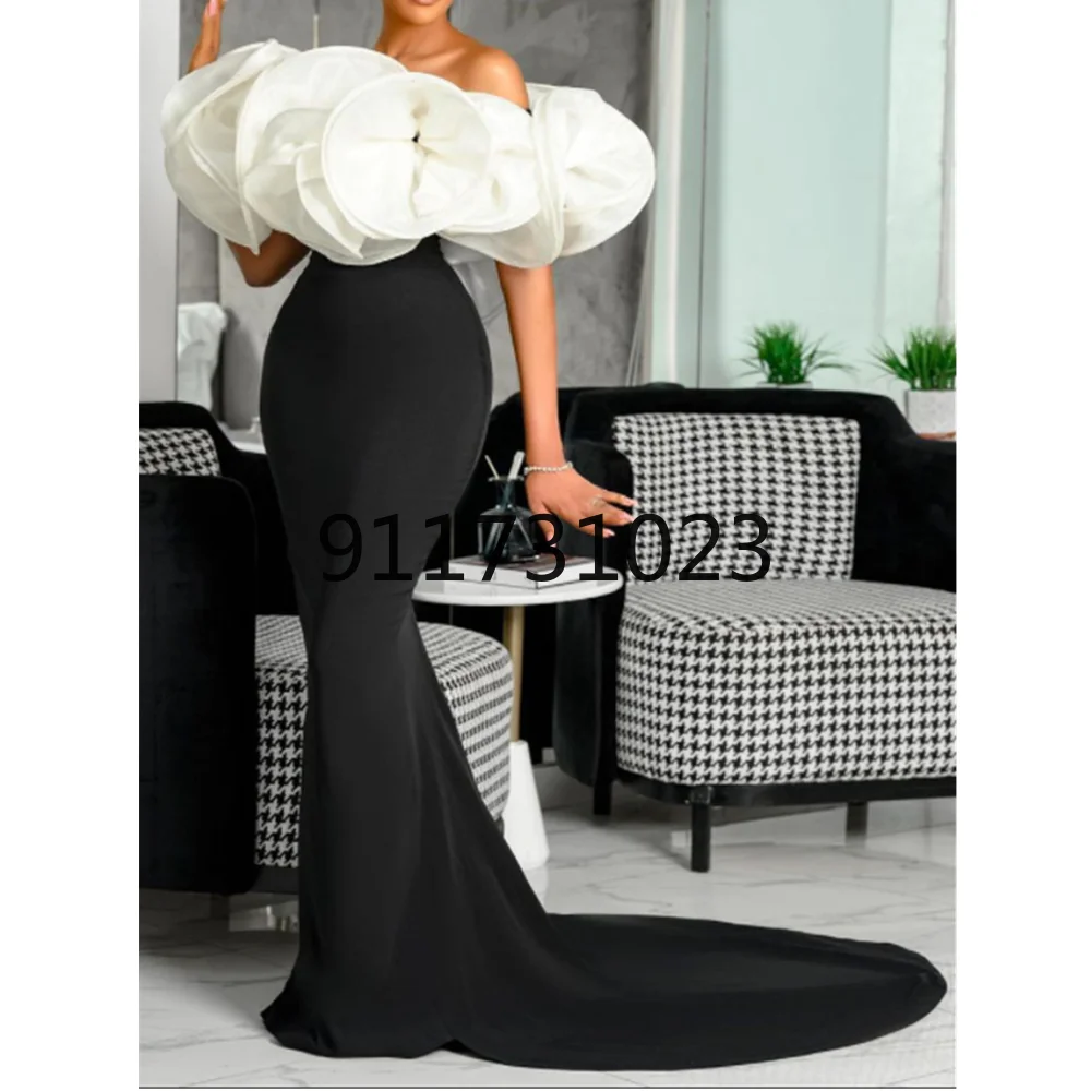 Elegant Floor Length Long Evening Party Dress Women Sexy Off Shoulder Bodycon Maxi Prom Dresses African Clothes | Тематическая
