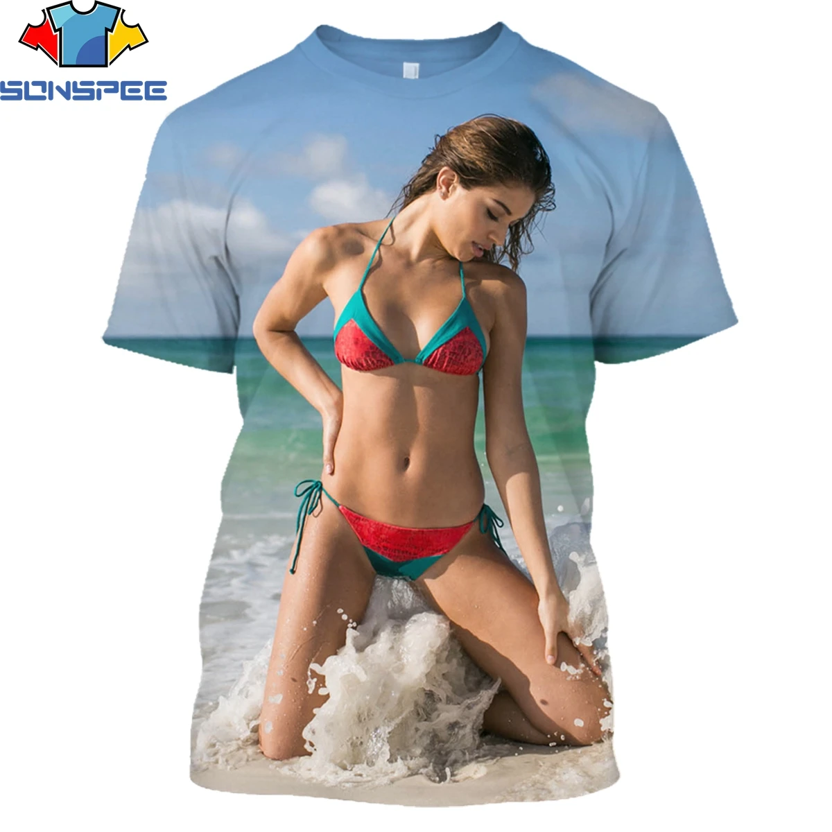 SONSPEE Летняя Пляжная модель футболки с принтом страстный Мужской Повседневный Топ