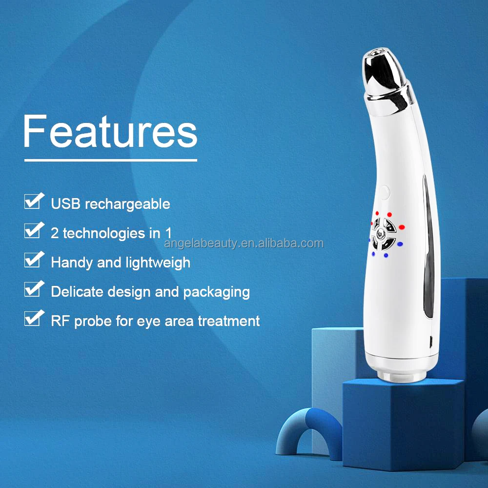 Kopen A0025 Populaire 2 In 1 Ultrasone Mini Eye Massager Pen Oogzorg Ultrasone Rf Machine