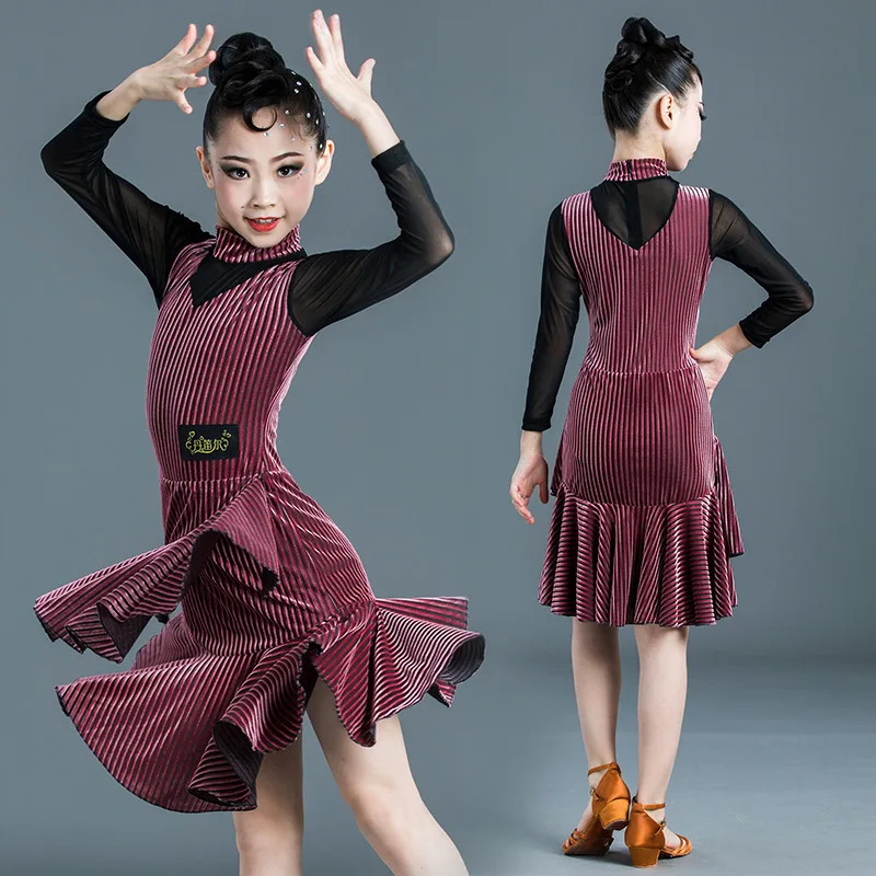 

Костюмы для латинских танцев для детей; Бархатная одежда с длинными рукавами; Платья для латинских соревнований; Костюмы для танго и румбы; ...