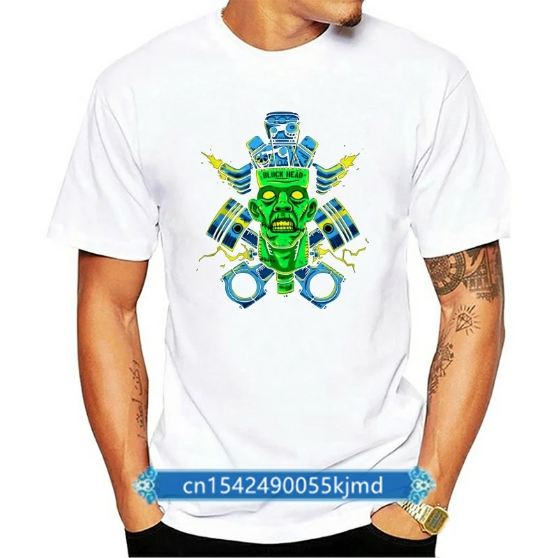 

Engine Big Block Block Head Pistons And Rods Car Face T-Shirt Tops Tee Tee Shirt