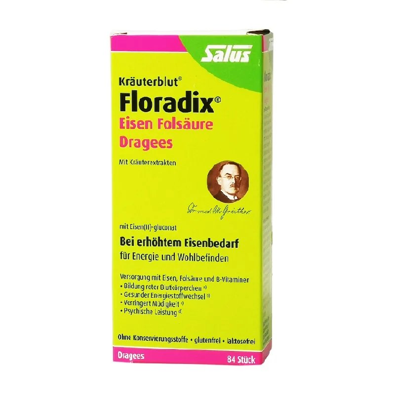 Германия Floradix железная витамина VC добавка 84 таблетки женское иммунное здоровье