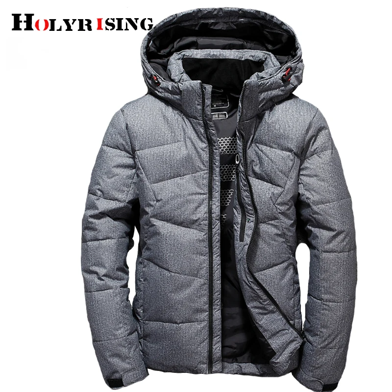 Пуховая парка Holyrising Мужская толстая зимняя куртка пальто на белом утином пуху