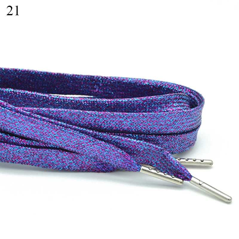 Fashion 115cm Metal Glitter Flat Shoelaces Shoe Laces Sneaker Sport Shoe Colored Available Running Shoelace Bootlaces Kids Adult