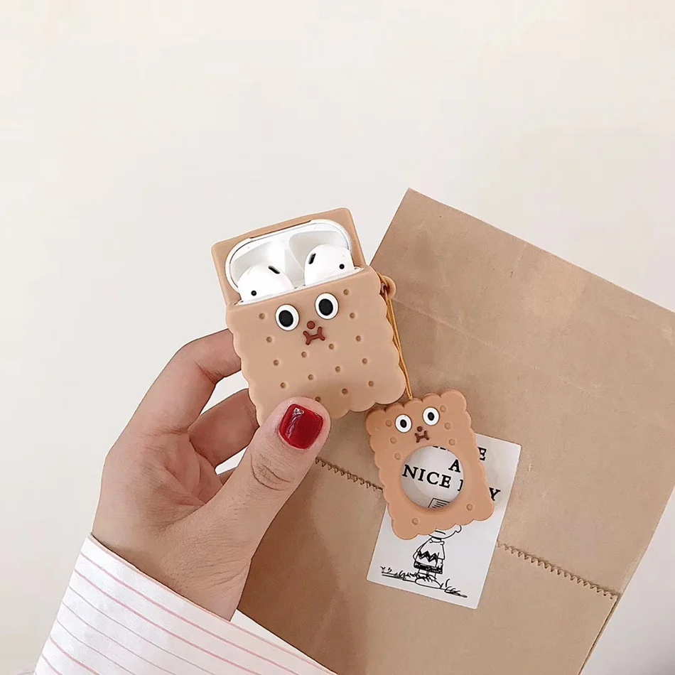 Чехол для наушников для Airpods 2, чехол, силиконовый, милый, мультяшный, лягушка, медведь, чехол для Apple Air pods, 3D аксессуары для наушников, кольцо