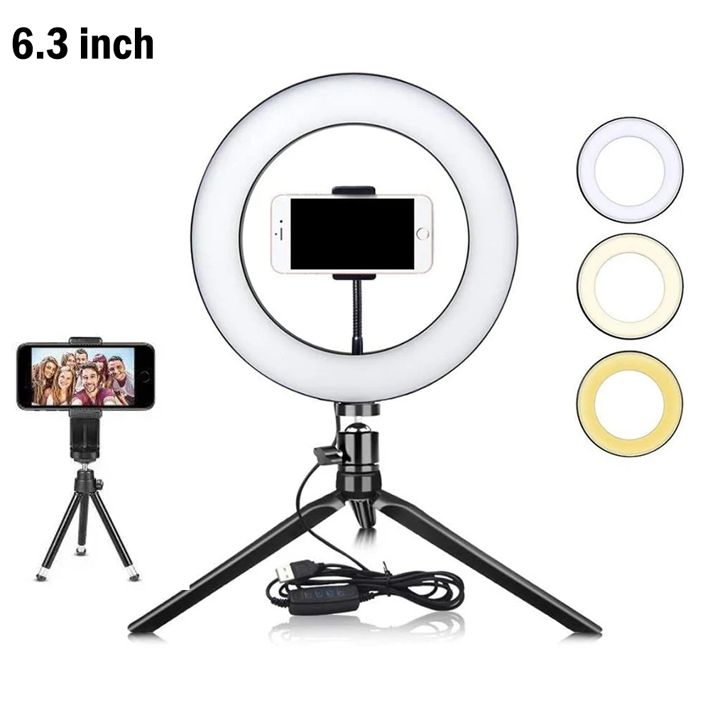 

6.3/10inch ZDM LED Selfie Ring Light Photo Video Camera Phone Light Ringlight For Live YouTube Fill Light Dimmable LED Ring Lamp