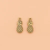 50pcslot antique gold pineapple fruit charms pendants 2 sided beads for necklace bracelet diy jewelry making accessories