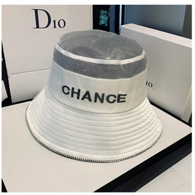 

2020 Summer Brand Embroidered Letters Rhinestone Fisherman Hat Woman high Quality Mesh Yarn Shade Woman Hats