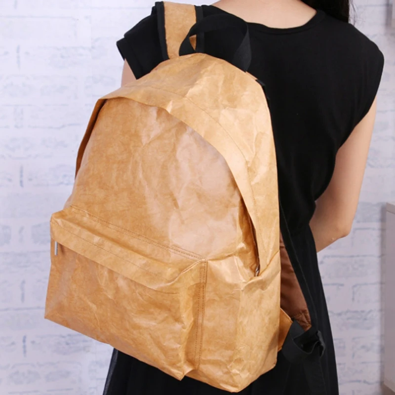 Unisex Backpack Kraft Paper Student School Bag Multifunctional Large Capacity Washable Tear-Resistant Environmentally | Багаж и сумки
