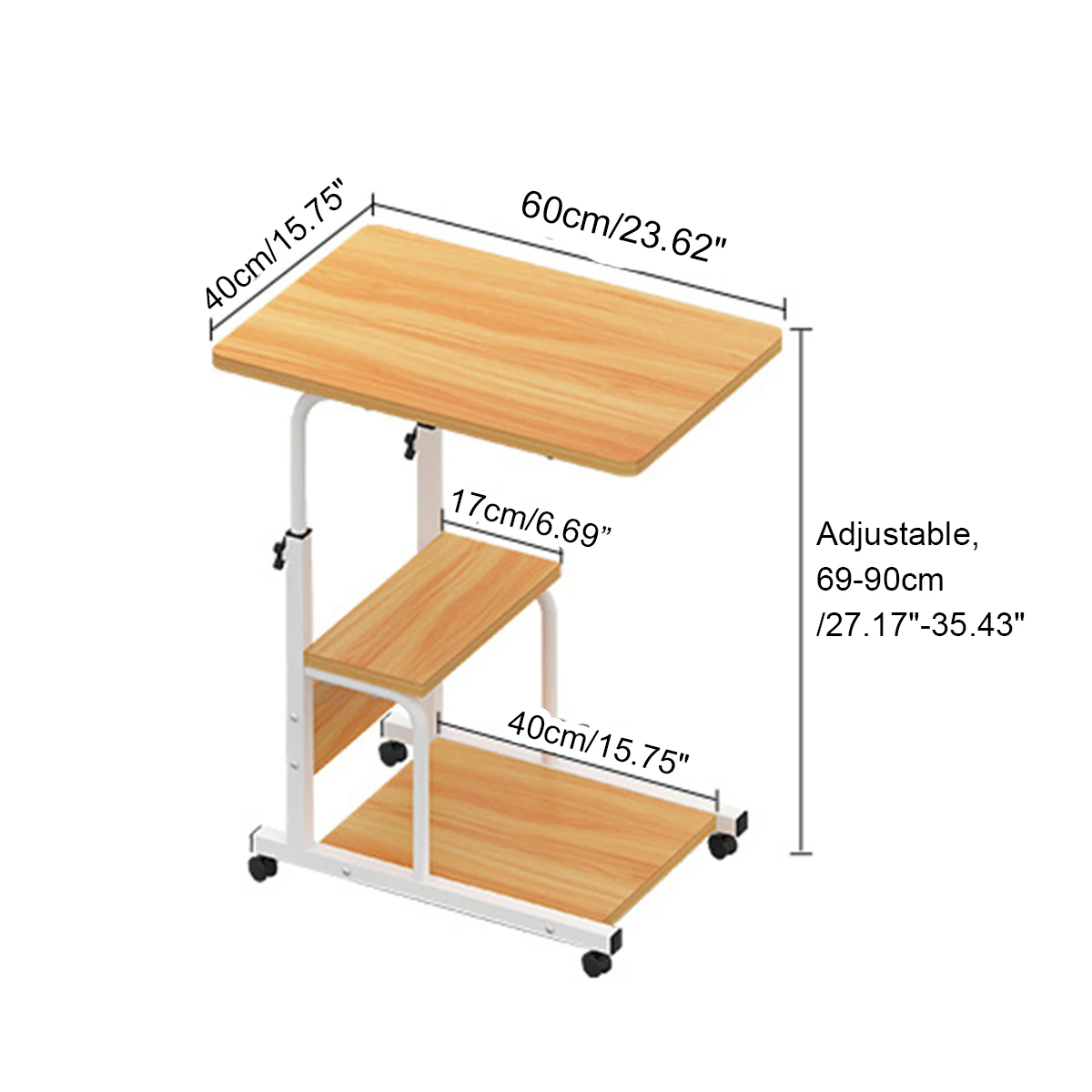 

Laptop Desk Sofa Side Tables for Living Room Couch Table Mobile Snack Side Table for Coffee Laptop with Wheels Over Bed Table