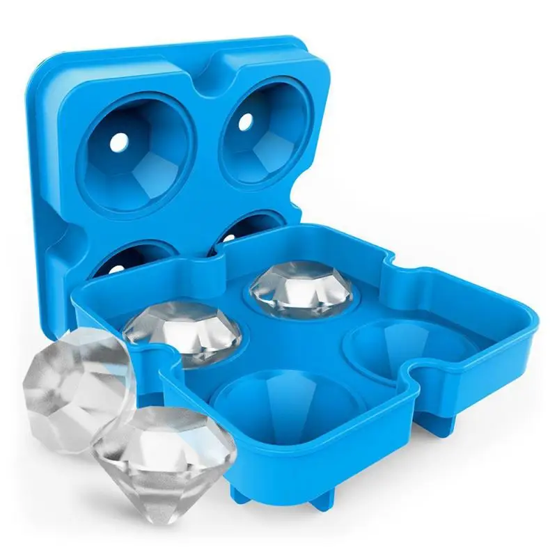 

4 Grids Diamond Pattern Whiskey Cocktail Ice Cube Tray Maker Ice Cream Scoop Mold DIY Kitchen Bar Accessories Gadgets Random