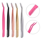 Пинцет из нержавеющей стали аппликатор для накладных ресниц, аппликатор для наращивания ресниц, стайлер, Вспомогательный зажим, инструменты для макияжа