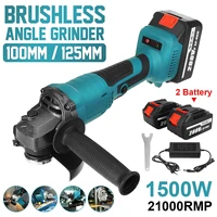 1500w rechargeable angle grinder 125100mm electric impact grinder for makita 18v battery power tools polisher cutting machine