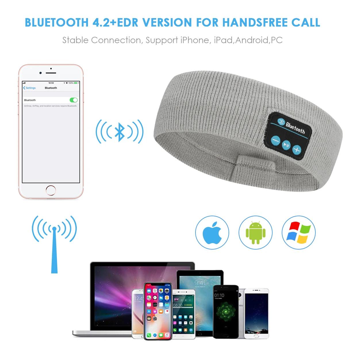 Беспроводная Bluetooth головная повязка для сна стереогарнитура спортивные