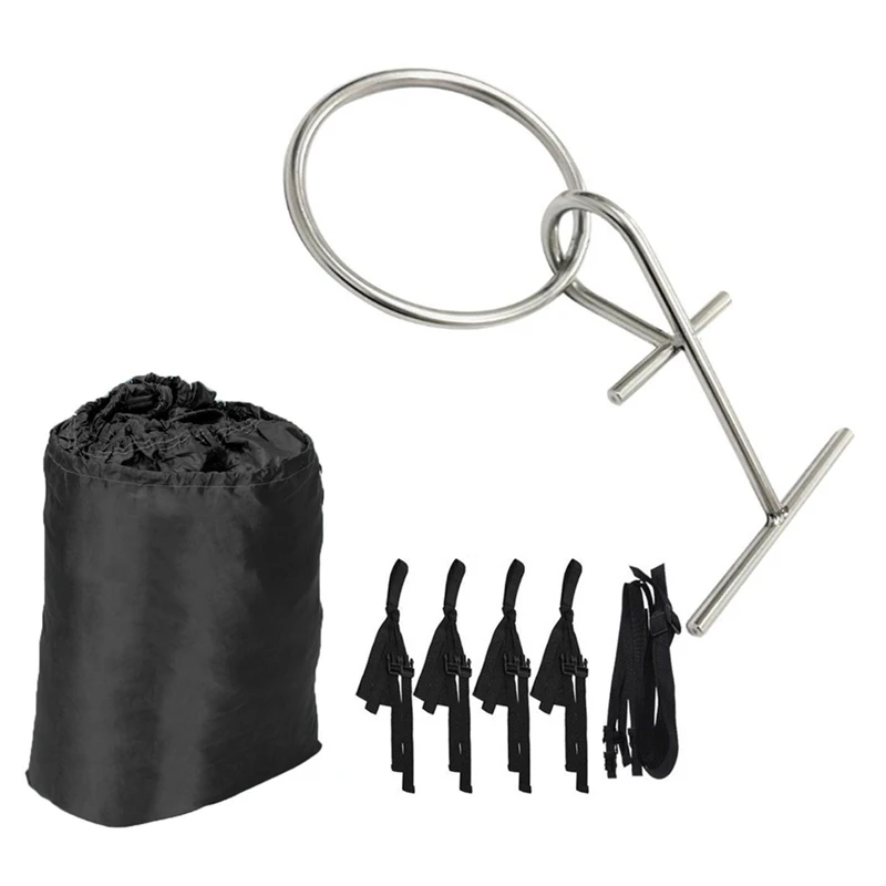 

1 Set Yacht Boat Cover 17-19FT Boat Cover Anti-UV Waterproof & 1 Pcs Portable Dock Cleat 316 Stainless Steel with O-Ring