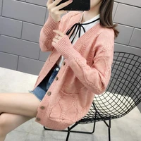 fall 2021 autumn women new hot selling crop top sweater cardigan women korean fashion netred casual knitted ladies tops bay198
