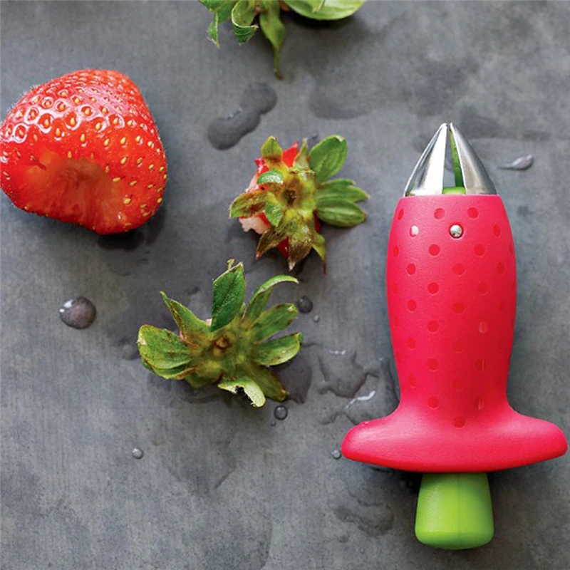

2pc/ Set Kitchen Fruit Gadget Tools Strawberry Slicer Cutter Strawberry Corer Strawberry Huller Leaf Stem Remover