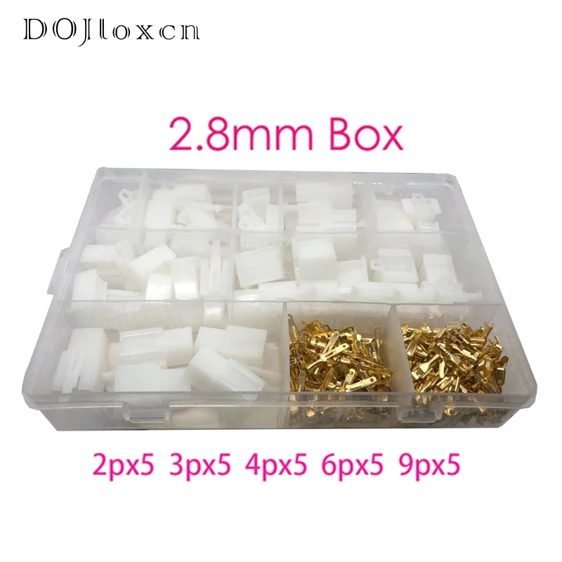 

290 Pcs 2 3 4 6 9 Pin Way 2.8 MM Automotive Motorcycle Electrical Wire Connector Plug Male Female Socket With Brass Terminals