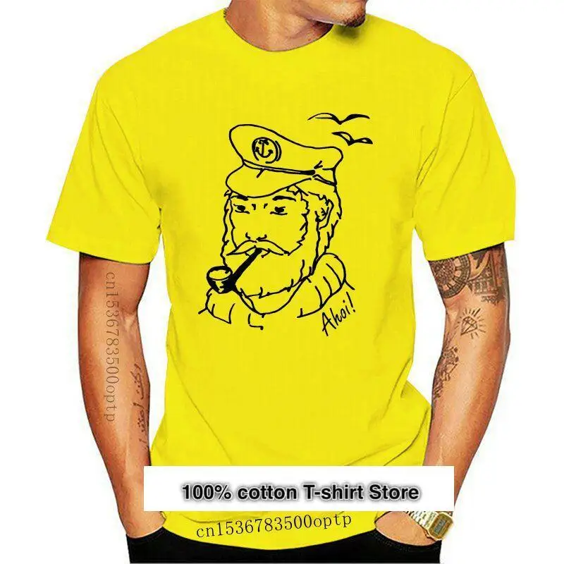 

Camiseta con cuello redondo para hombre, camisa con estampado de capitán náutico, 100% algodón, el precio más bajo