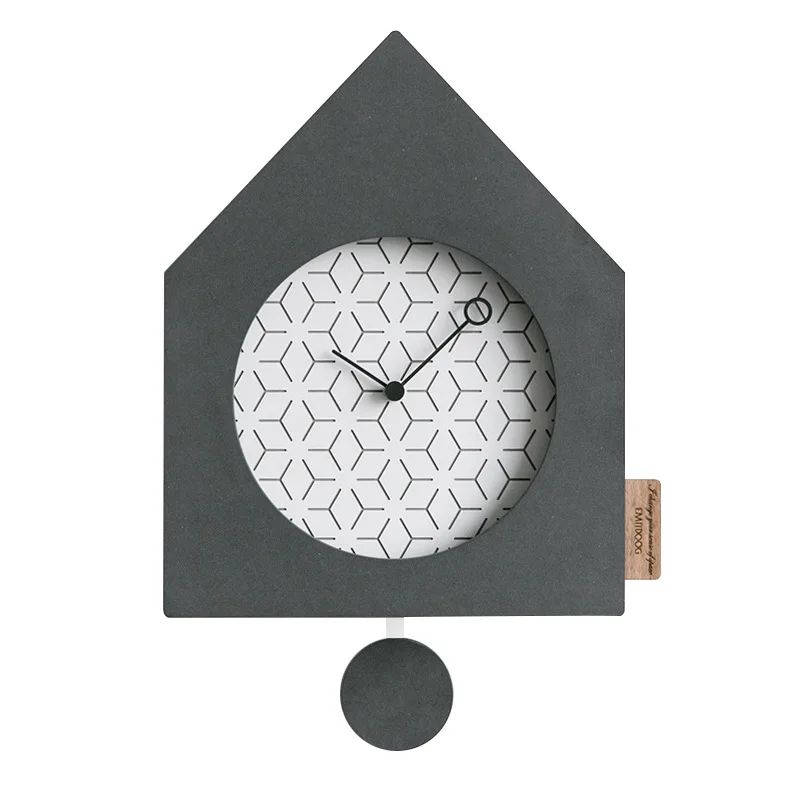 Nordic Minimalist Wall Clock Mute Personality Pendulum Fashion Creative Bedroom Modern Design DD6WC | Дом и сад