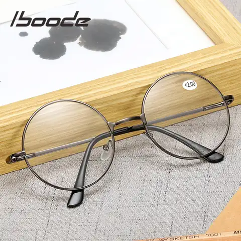 Очки для чтения Iboode с диоптриями в круглой металлической оправе