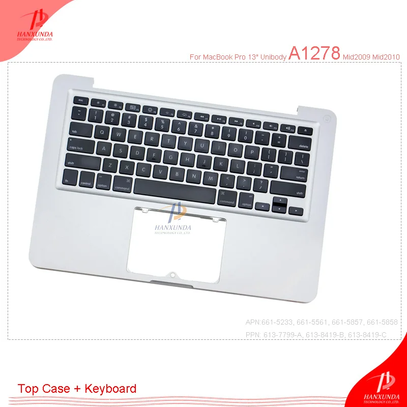 Оригинальная Замена Топ чехол клавиатура для Macbook Pro 13 A1278 Клавиатура Топ чехол США