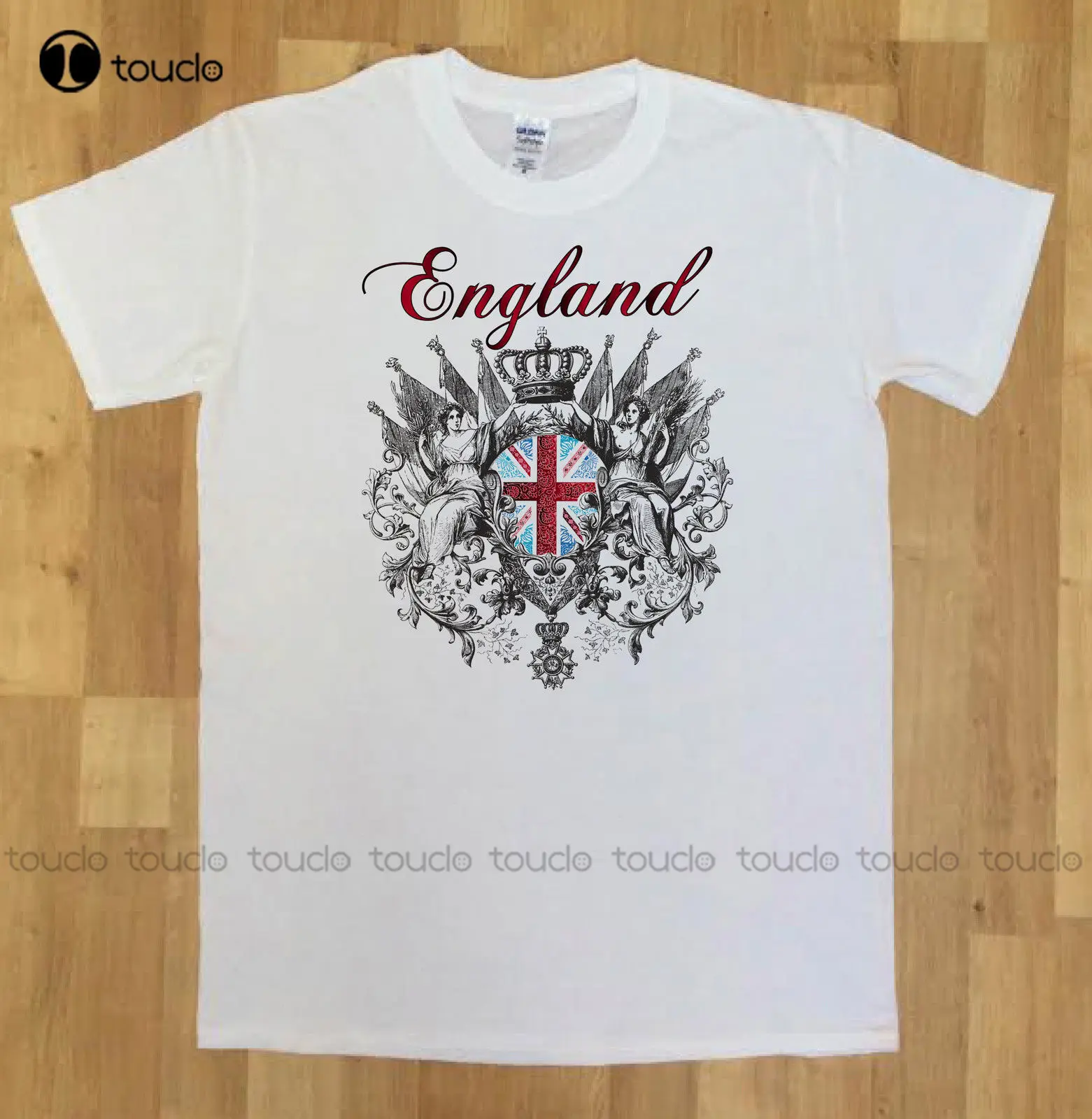 

O-Neck Hipster Tshirts Mens England Flag Crown Shield,T-Shirt Novelty Print Print T Shirt Men Custom aldult Teen unisex