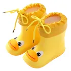 Непромокаемые ботинки для мальчиков и девочек, сапоги от дождя из ПВХ водяная обувь, детская мультяшная водонепроницаемая обувь, всесезонные съемные