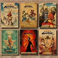 vintage kraft paper posters and prints avatar the last airbender anime poster wall art picture home decor 4230cm