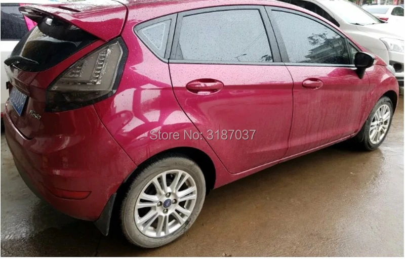 Для Ford Fiesta спойлер 2009 2013 ABS пластиковый Неокрашенный цвет задний на крышу крыло