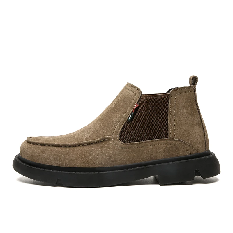 2019 ботинки Челси мужские замшевые без шнурков Мужская зимняя обувь Повседневные
