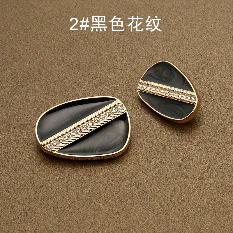 Овальные Стразы золотистые металлические пуговицы для рукоделия одежда женский