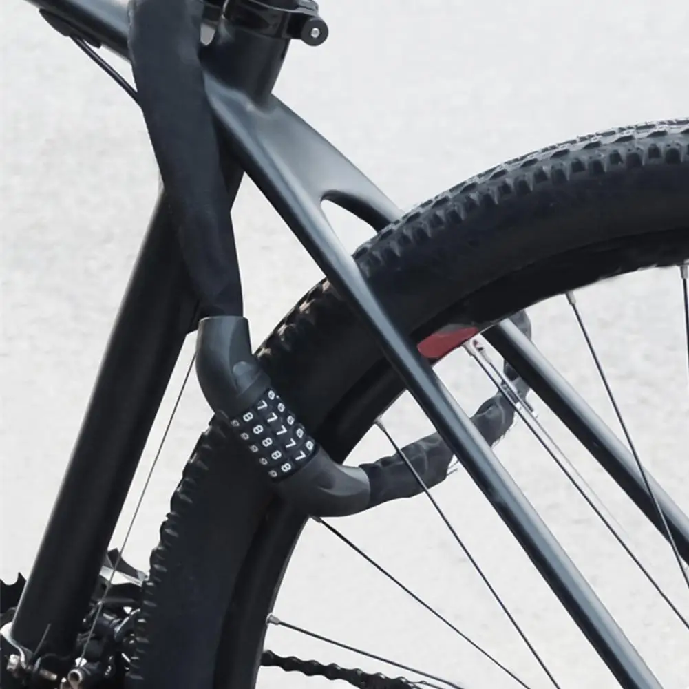 

1m Bicycle Lock Portable Anti-Theft Metal Anti-Corrosion Battery Bike Password Chain Lock for Motorcycle MTB Road Bike